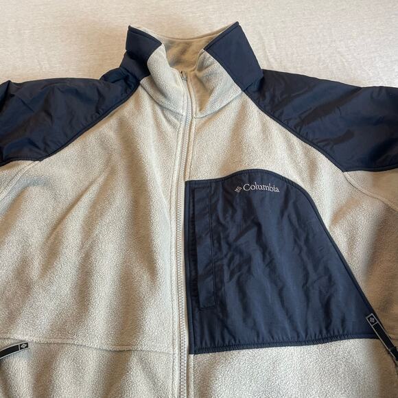 Columbia Interchange Men's Black and Tan Performance Fleece Zip-Up Jacket XL - Picture 2 of 7